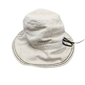 REI Hemp Cotton Bucket Sun‎ Hat Cloche Brim Ribbon Contrast Stitching Womens S/M